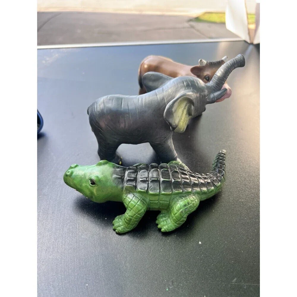 3 Mini Elephants, Cows, Crocodile Figures Educational Toys For Boys & Girls